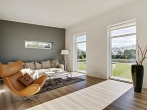 K2 Huset inspiration til moderne stue med naturligt lys